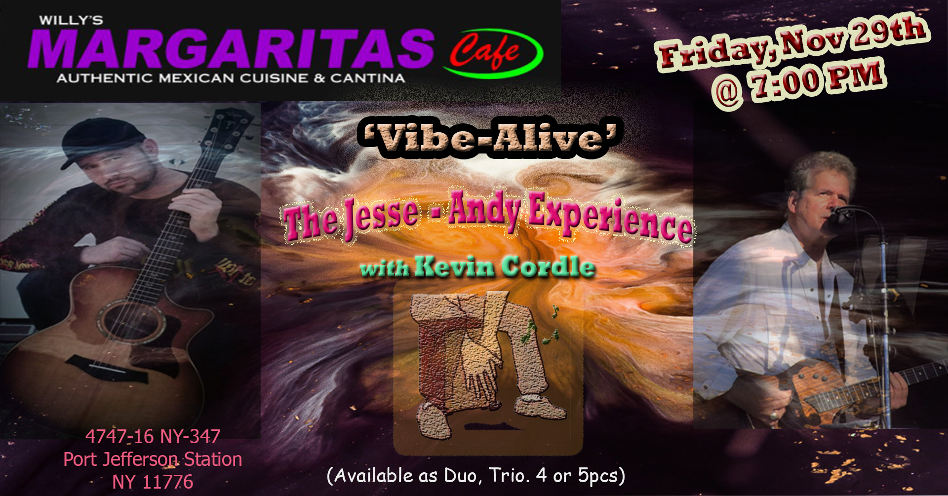 Vibe-Alive Trio at Margaritas Cafe in Port Jefferson